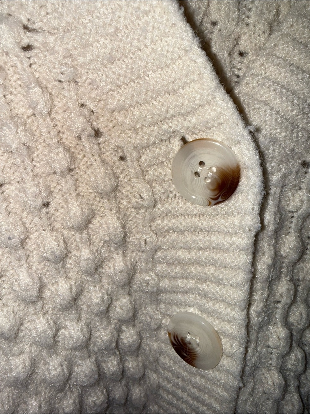 INDUSTRY Ivory Textured Cropped Button Cardigan - Picture 4 of 4